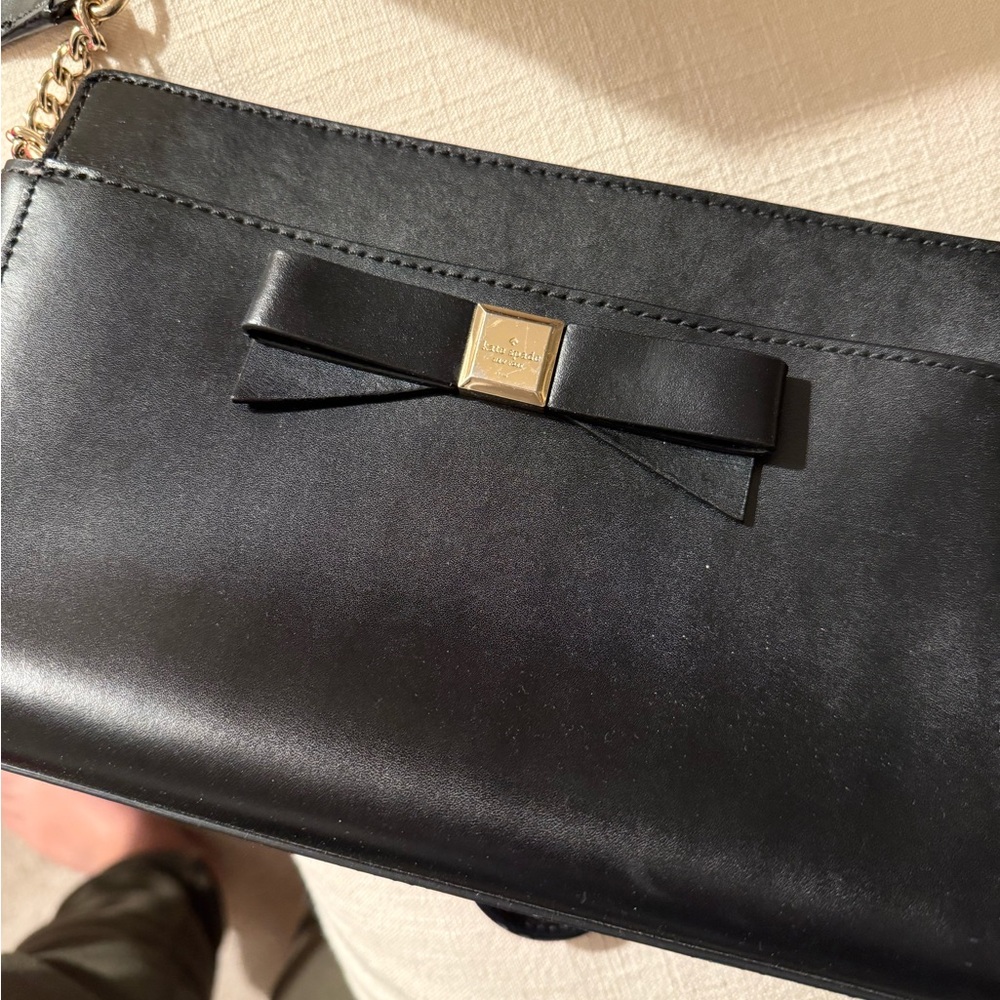 Kate Spade Black Clutch with Bow Accent